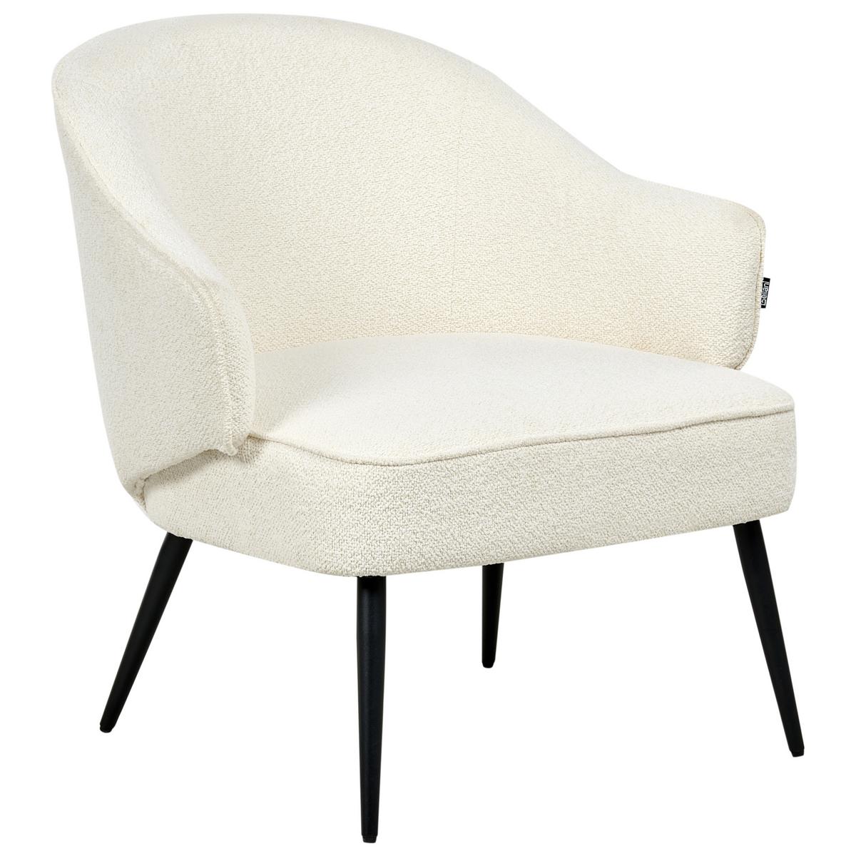 SESSEL Cremeweiß Kayla - Schwarz/Weiß, Textil (70/77/76cm) - Beliani
