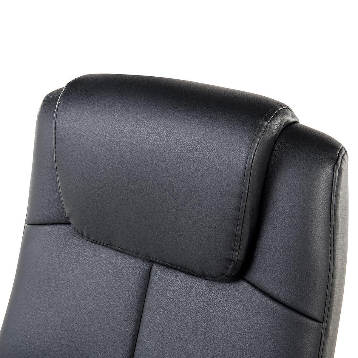 BÜROSTUHL Kunstleder Schwarz Winner - Schwarz, Textil (60/112/60cm) - Beliani