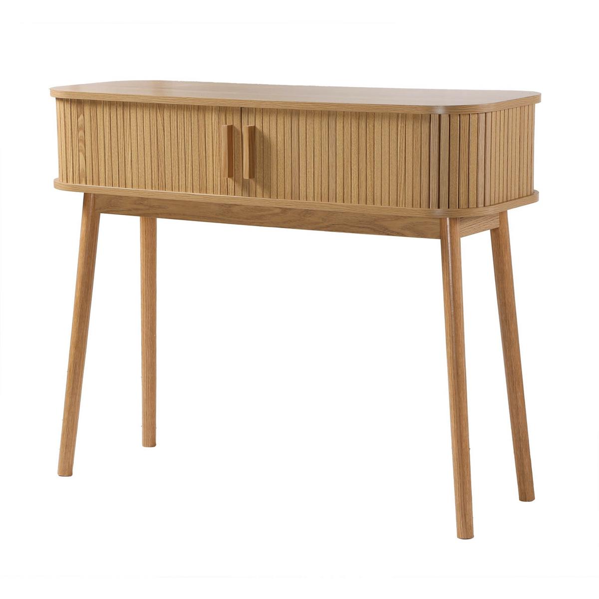 KONSOLE 2 schiebetüren ernest 100/35/80,5 cm - Eschefarben, Holzwerkstoff (43/35/80.5cm) - Calicosy