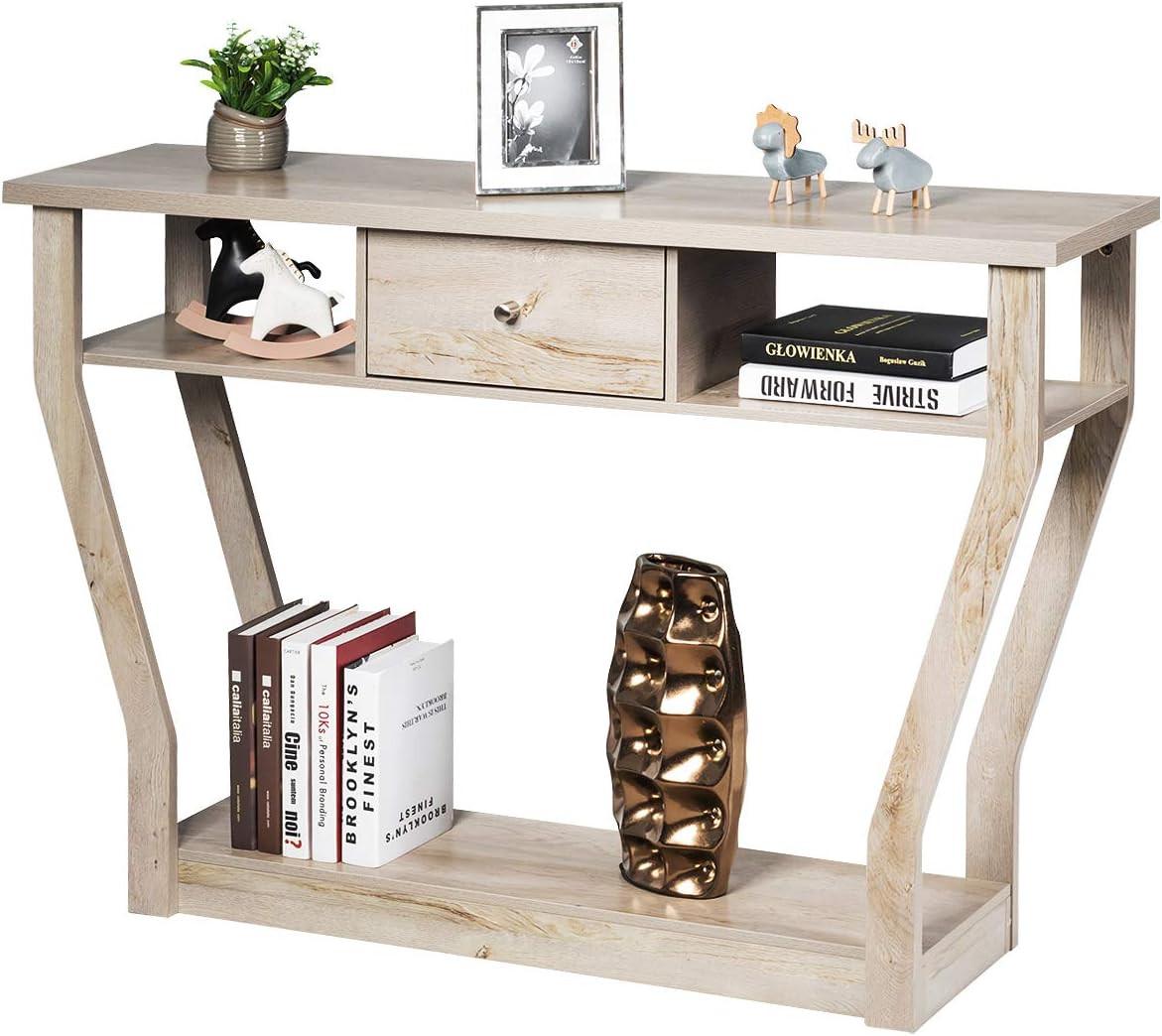 FLURTISCH 81cm Grau - Grau, Holz (30/120/81cm) - COSTWAY