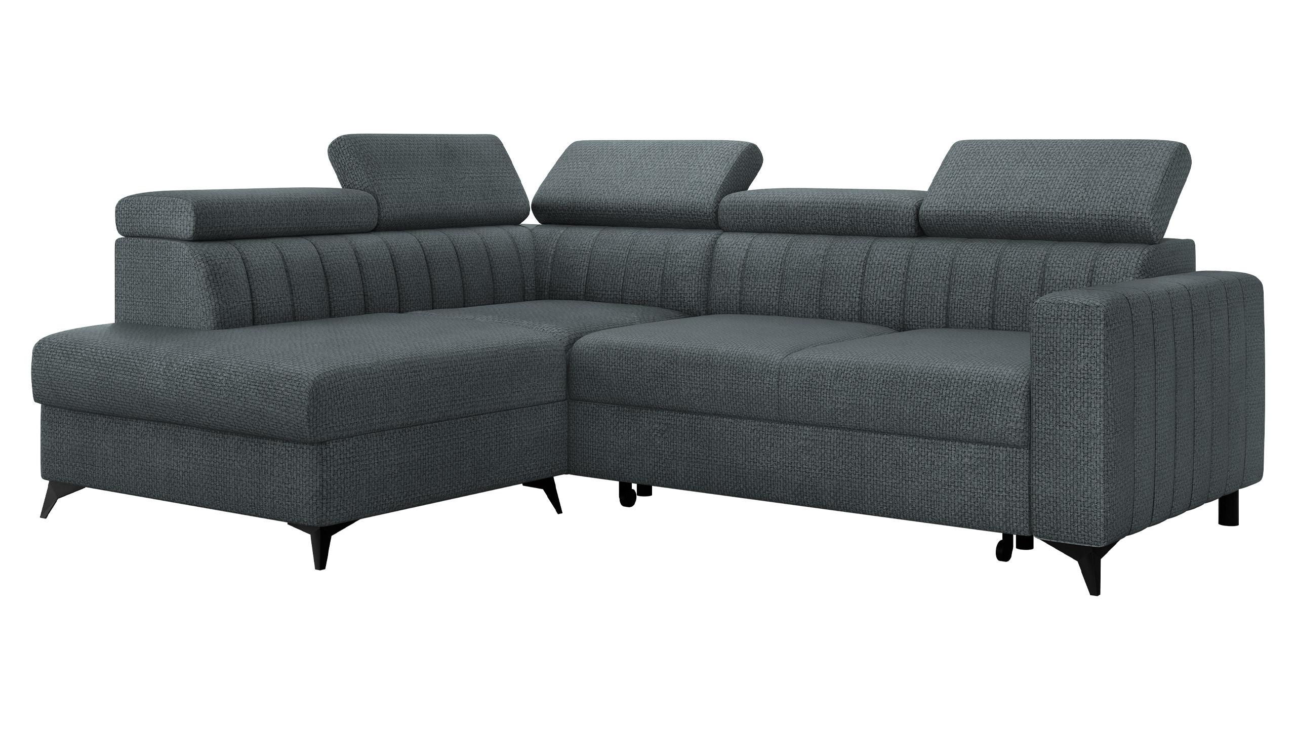 ECKSOFA Milano 2RRLXP, Seite: Links LXP+R+2R - Blaugrau, Holz/Textil (249/195cm) - MIRJAN24