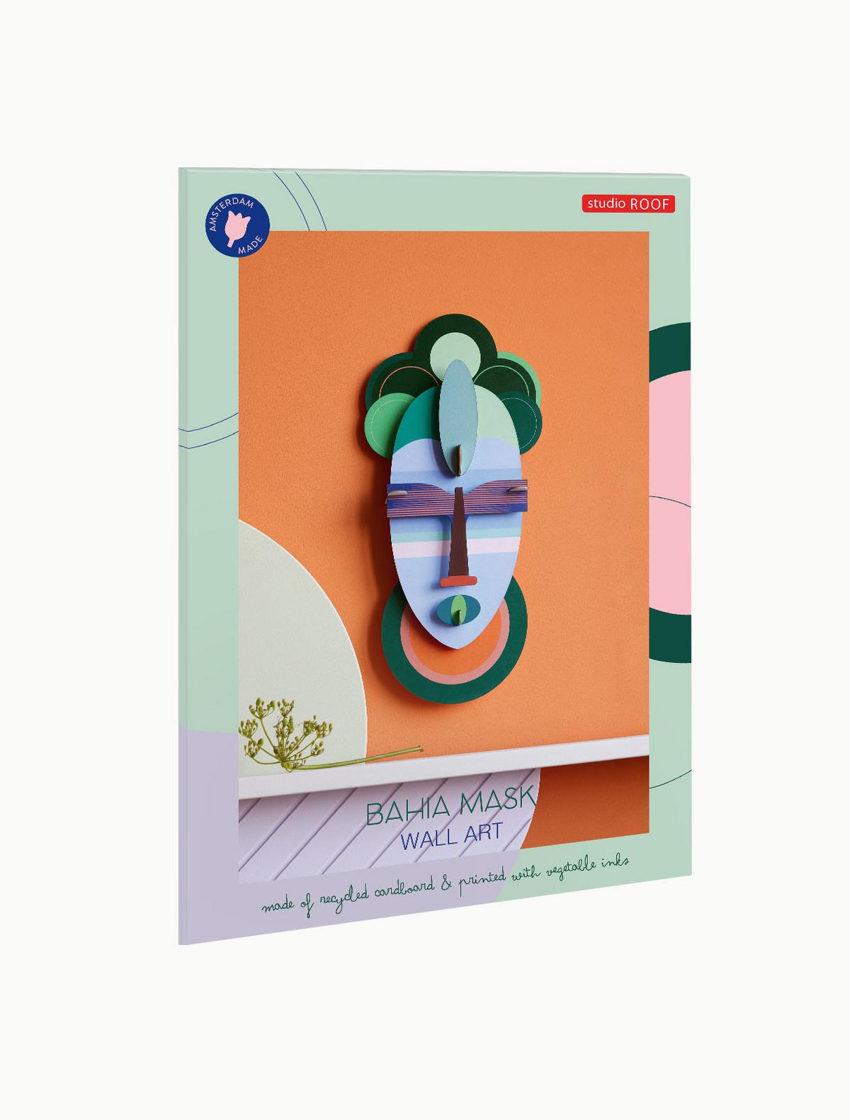 WANDDEKO Abstrakte Maske 4.7/37.1 cm - Multicolor, Wellpappe (4.7/37.1/18cm) - Studio Roof