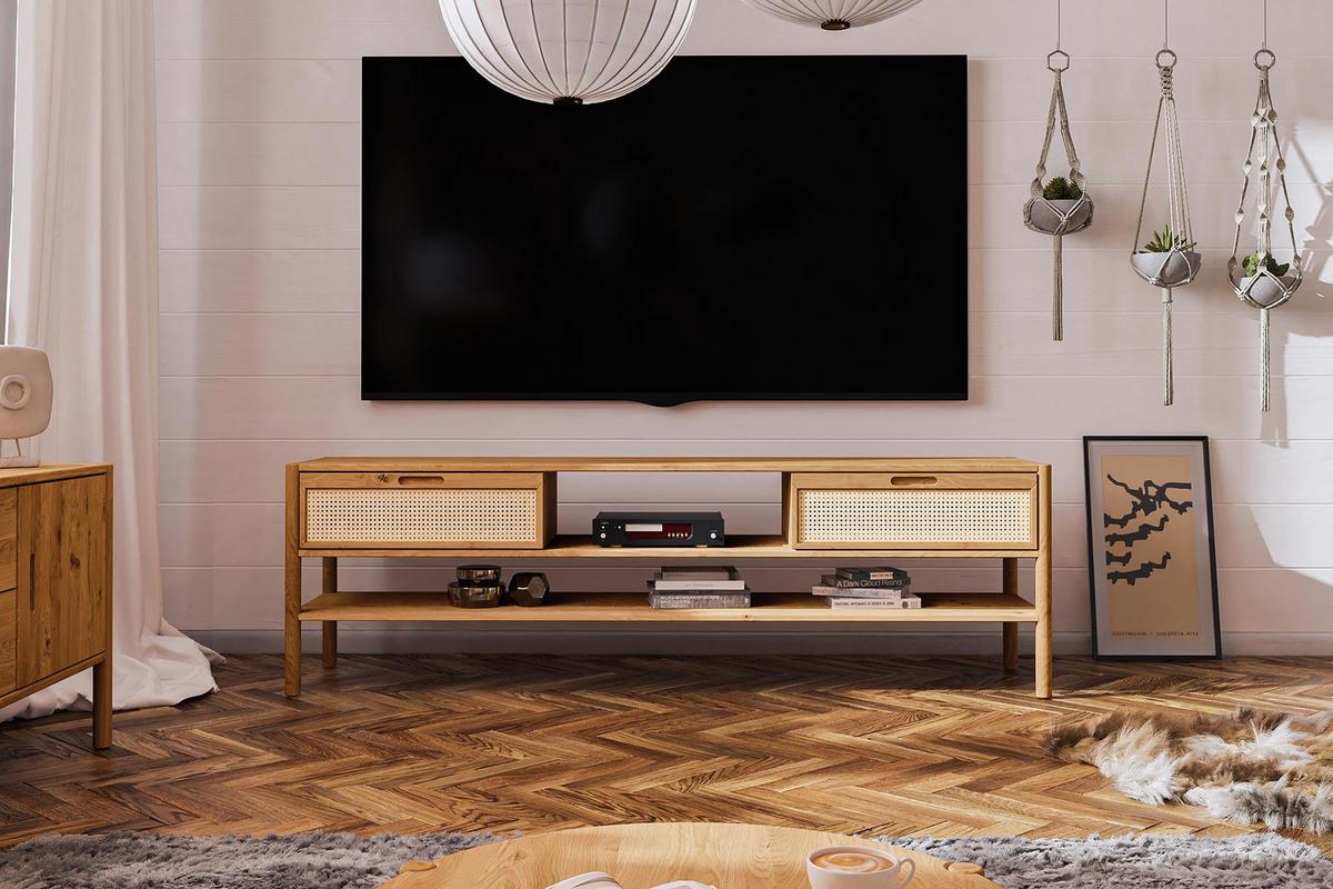 TV-SCHRANK INA Wildeiche - Mokka, Holz (204/64/46cm) - byoak