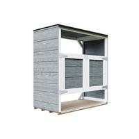 MÜLLTONNENBOX 2er 240L, M980A-CAVERN STEEL, aus wetterfestem LP Smartside Holz - Anthrazit, Holz (153/159/75cm) - Timbela