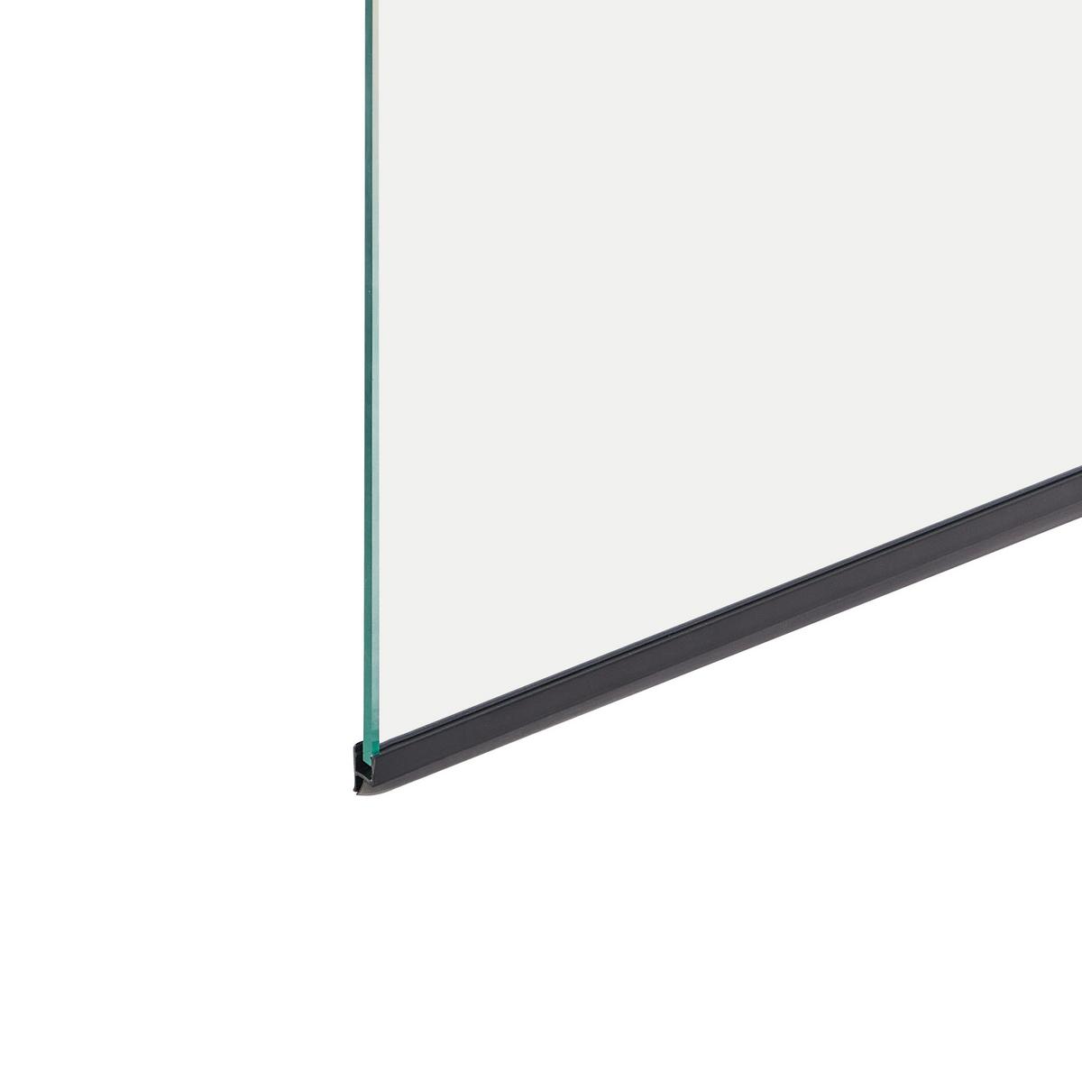 BADEWANNENAUFSATZ 140/100 cm Schwarz Tuapi - Transparent/Schwarz, Glas (100/140cm) - Beliani