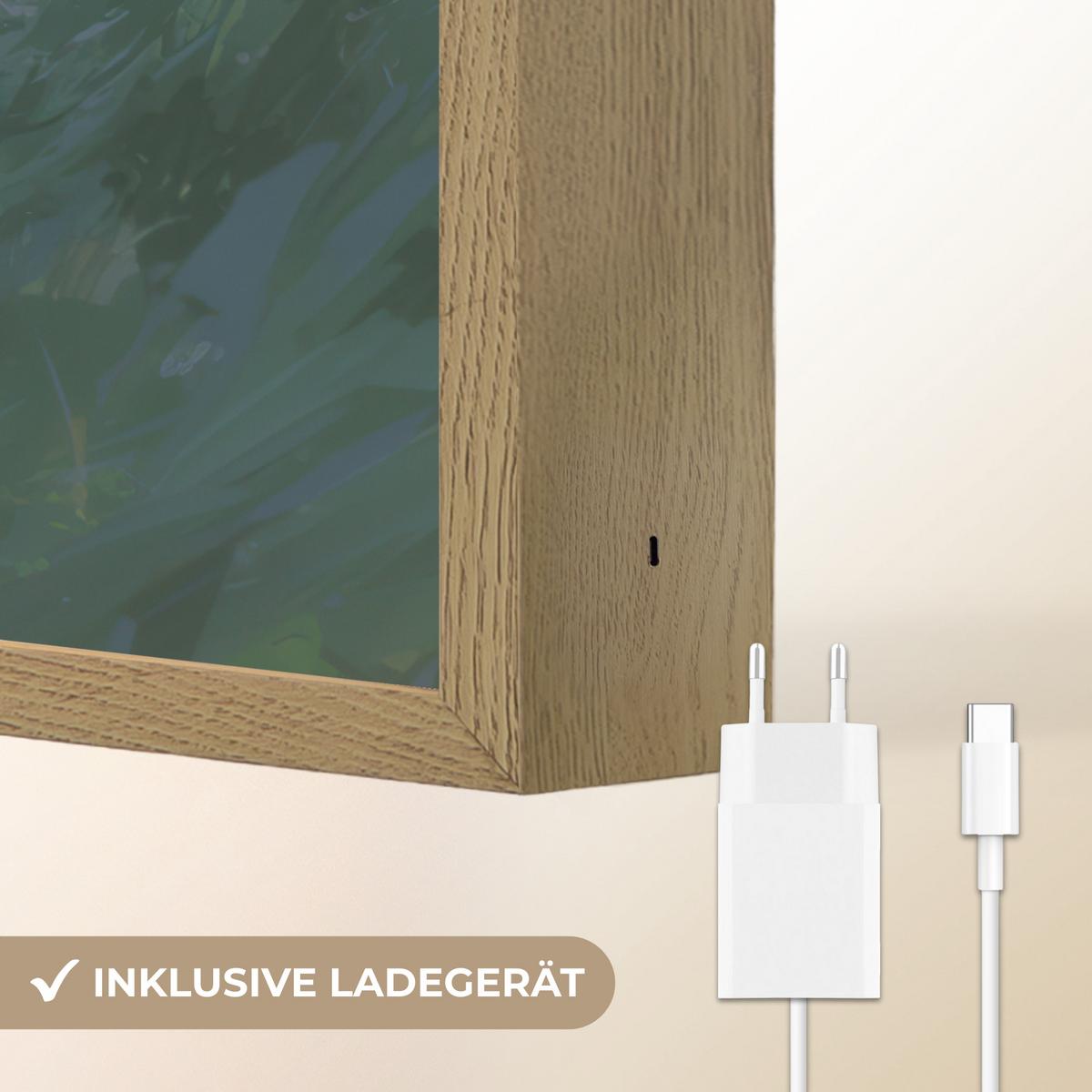 WANDLEUCHTE MIT AKKU Stadion - Fußballer - Ball 40x60 cm - Blau, Holzwerkstoff (40/60/8cm) - OnlyWow