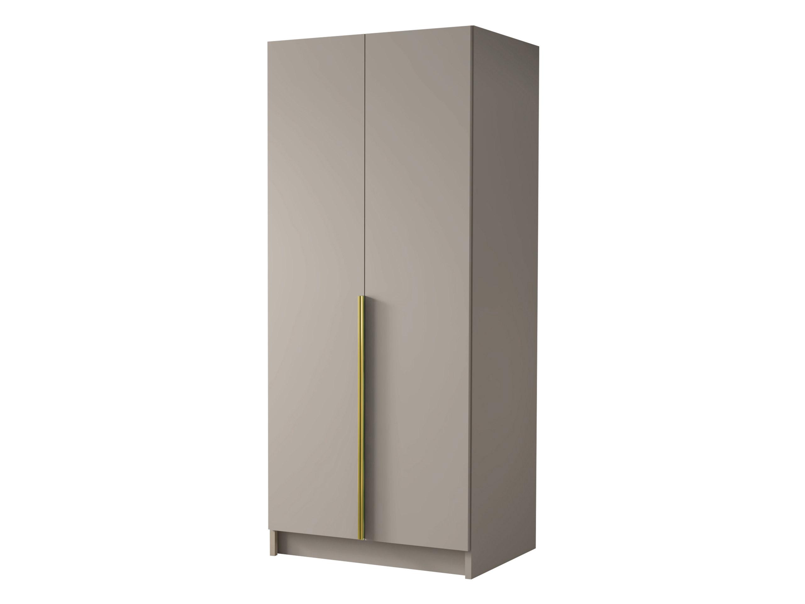 KLEIDERSCHRANK Bono I - Beige/Goldfarben, Holzwerkstoff/Metall (100/215/58cm) - MIRJAN24