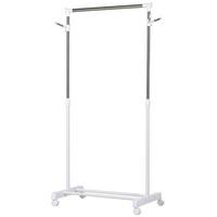 KLEIDERSTÄNDER Garderobenständer mit Kleiderstange, Haken, Regal, Weiß - Weiß, Metall (42/145/68.5cm) - HOMCOM