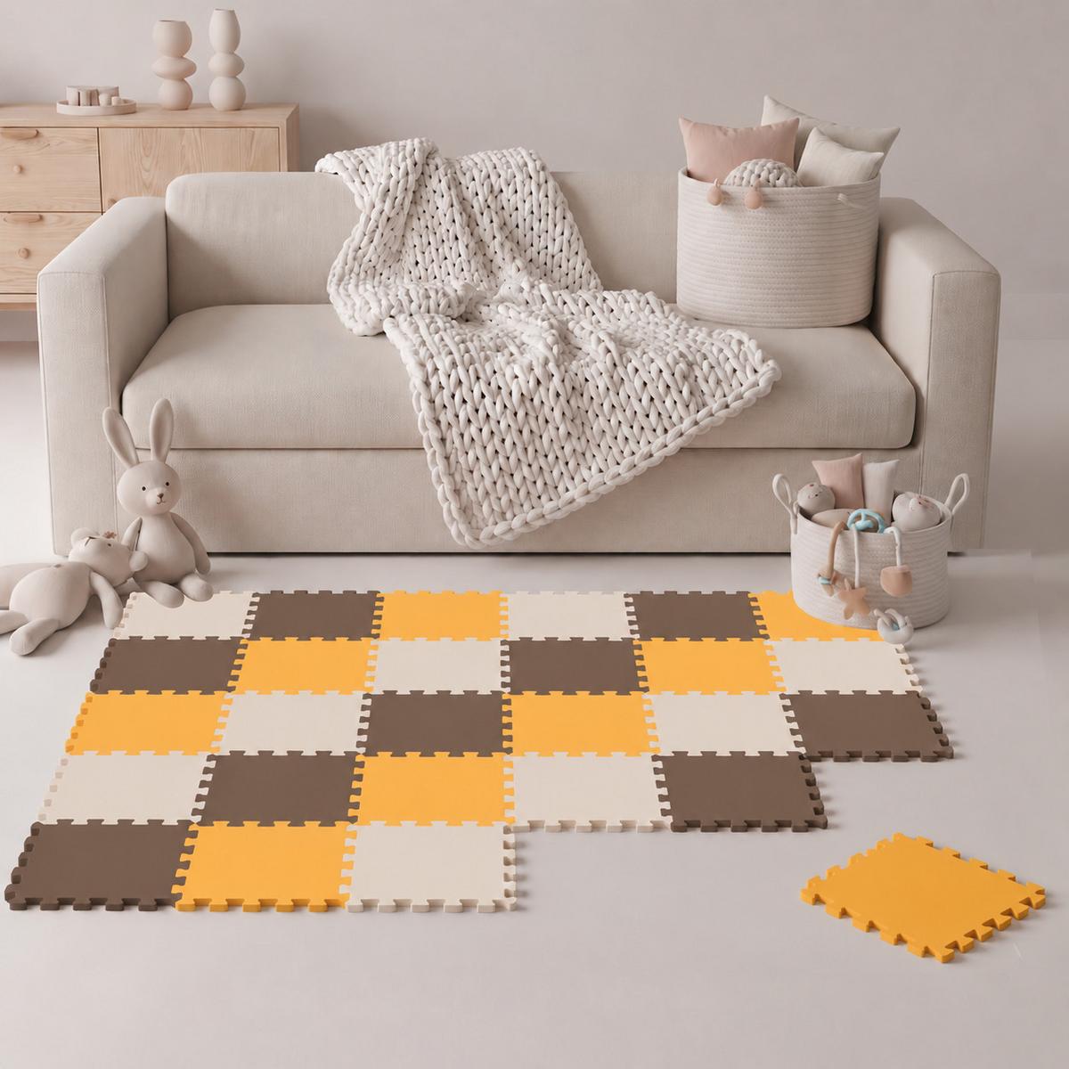 SPIELMATTE ab Null - 270/90 cm Puzzlematte Beige - Multicolor, Kunststoff (30/30cm) - Littletom