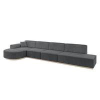 ECKSOFA Ottomane Links ARRIO-L3 - 413x171x83 cm Dunkelgrau - Dunkelgrau, Holzwerkstoff/Textil (413/171cm) - ALTDECOR
