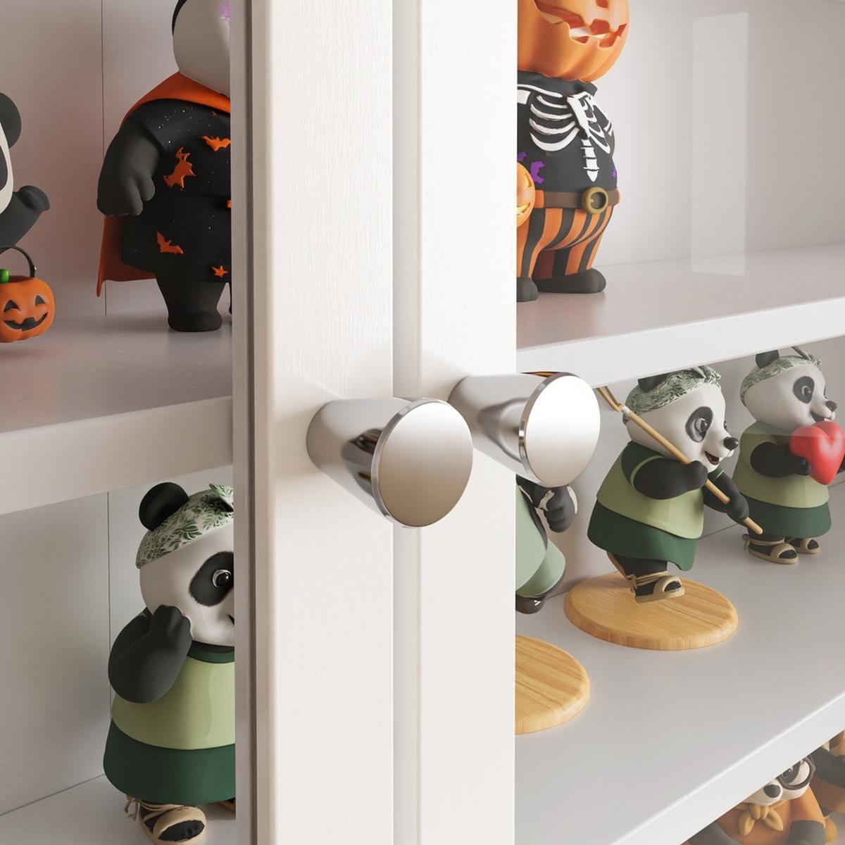 WANDSCHRANK mit Glasfront und verstellbaren Böden FSB113-H-W - Ahornfarben, Fell (80/80/12cm) - SoBuy