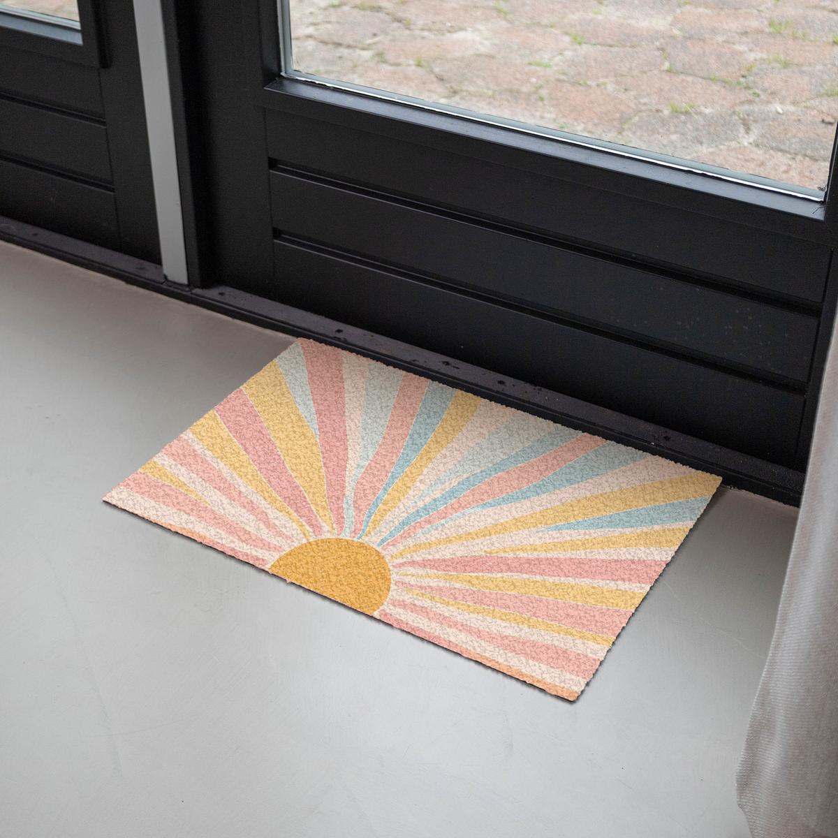 FUSSMATTE Illustration - Sonne - Pastellfarben Sauberlaufmatte 60x40 cm - Hellrosa, Kunststoff (60/0.4cm) - MuchoWow