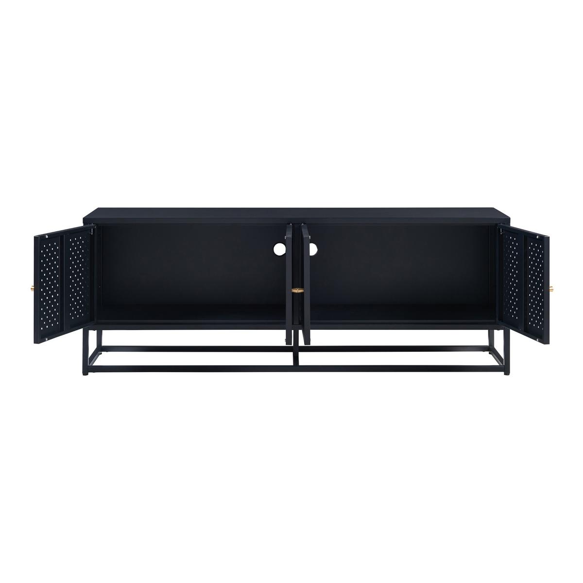TV-ELEMENT Janakkala - Schwarz, Metall (153/55/35cm) - [en.casa]
