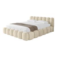 POLSTERBETT mit Bettkasten und Lattenrost, Boxbett ohne Matratze - SENA-v1 140x200 Beige - Beige, Holzwerkstoff/Textil (140/200cm) - ALTDECOR