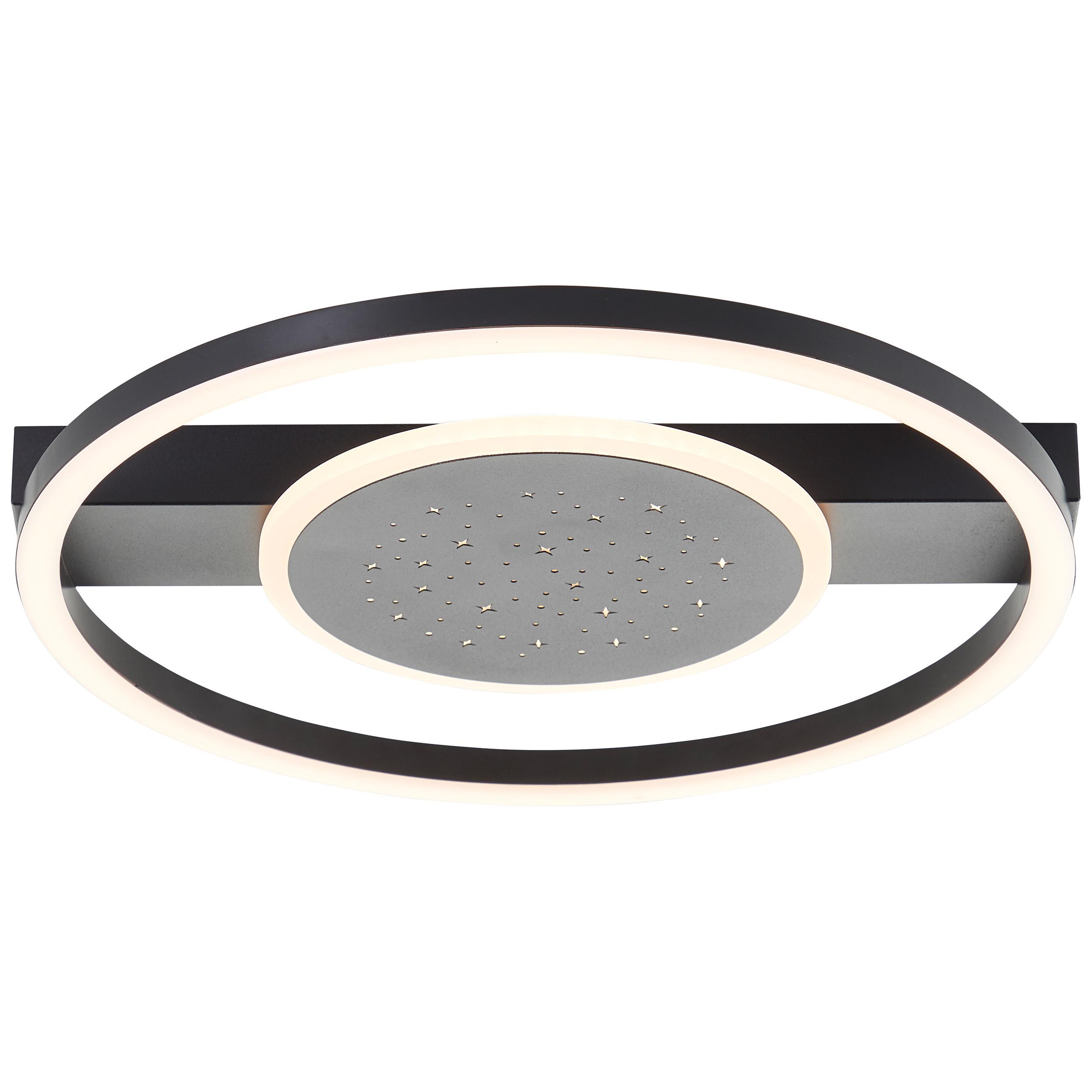 LED DECKENLEUCHTE Reno Schwarz 37/37/5 cm - Schwarz, Metall (37/37/5cm) - Brilliant