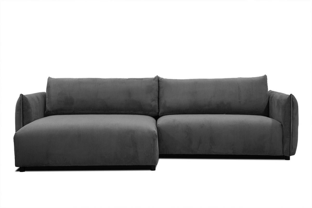 ECKSOFA TAUER 5-Sitzer, dunkelgrau - Dunkelgrau/Schwarz, Holzwerkstoff/Kunststoff (174/292cm) - Wozimo