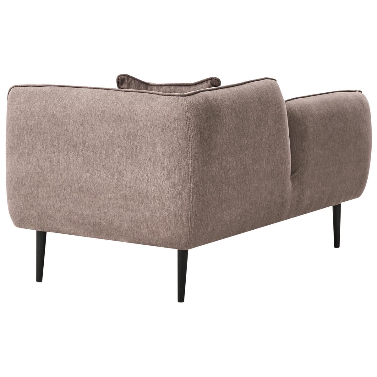 CHAISELONGUE-RECHTSSEITIGE Stoff Hellbraun Chevannes - Hellbraun/Schwarz, Textil (138/74/77cm) - Beliani