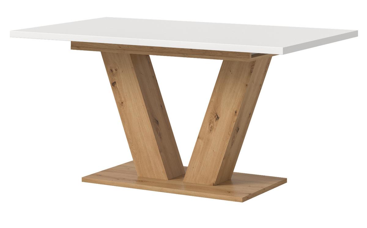 ESSTISCH weiß, Eiche Artisan, Küchentisch ausziehbar 150 - 190 cm - Weiß/Eiche Artisan, Holzwerkstoff/Metall (150/90/76cm) - Inn.Furn
