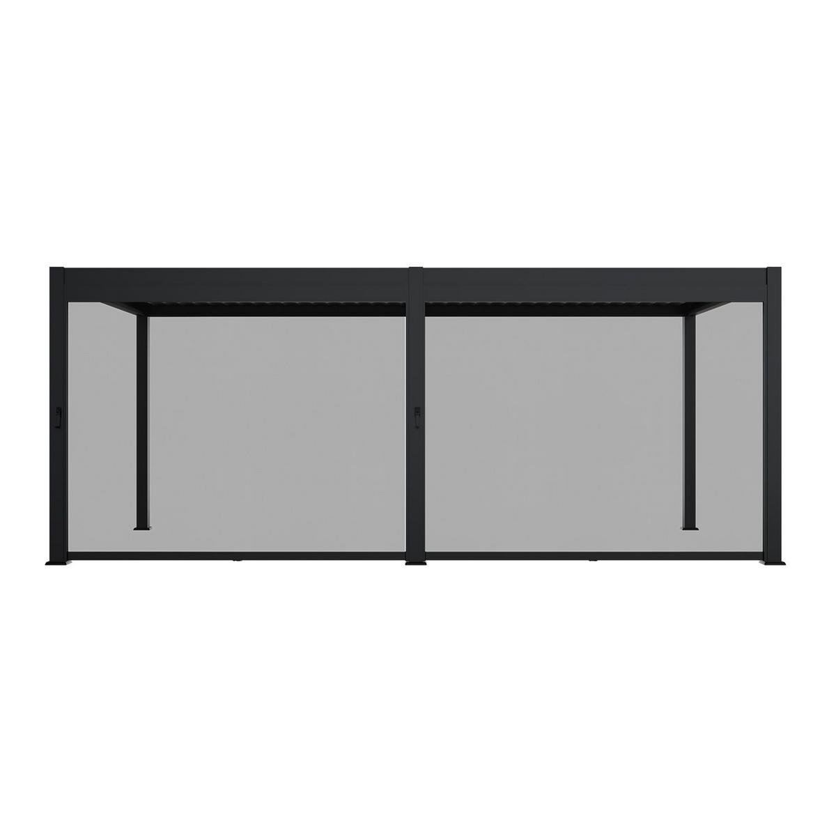 LAMELLENDACH Tahiti mit Seitenwand 3x5,9 m anthrazit - Anthrazit, Metall (300/240/590cm) - Juskys