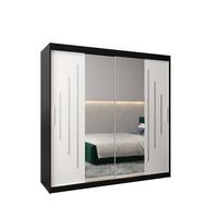 SCHWEBETÜRENSCHRANK 200/200/62 2-türig - Silberfarben/Schwarz, Holz/Kunststoff (200/200/62cm) - Abiks Möbel