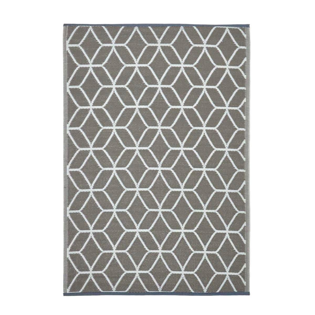 OUTDOORTEPPICH geometrisch gemustert 120/180 cm - Grau, Kunststoff (120/180cm) - Homescapes