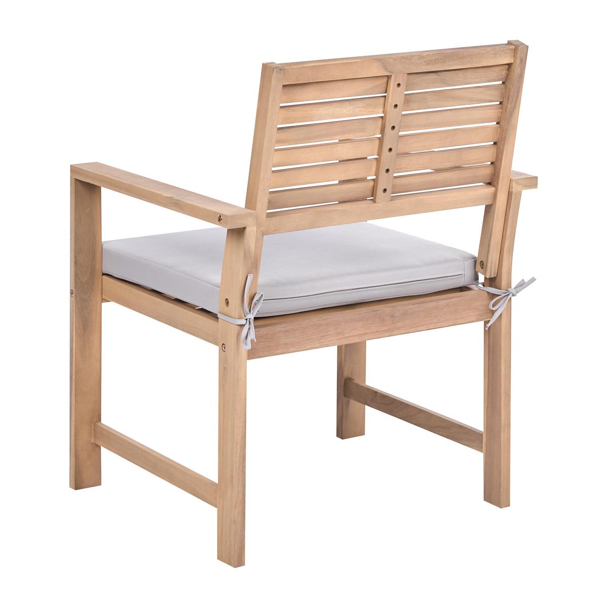 LOUNGE-SET mit Tisch 4-Sitzer zertifiziertes Akazienholz Grau Fiames - Dunkelgrau/Braun, Holz - Beliani