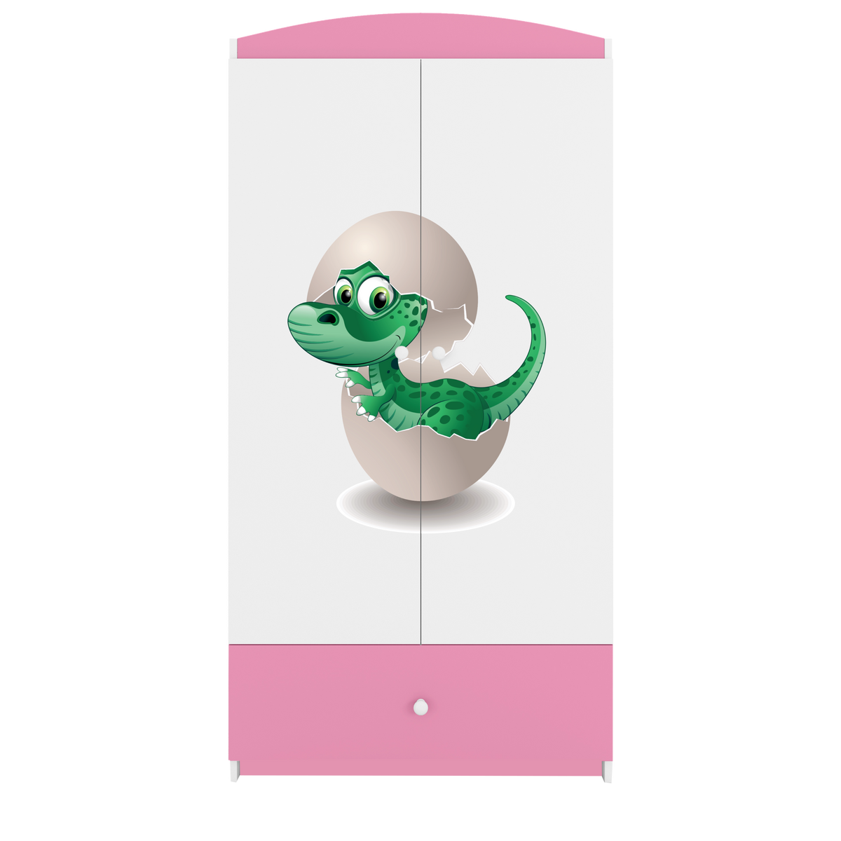 KINDERKLEIDERSCHRANK Kleiner Dino - Hellrosa, Holzwerkstoff (90/175/52cm) - RAUMHIRSCH FURNITURE