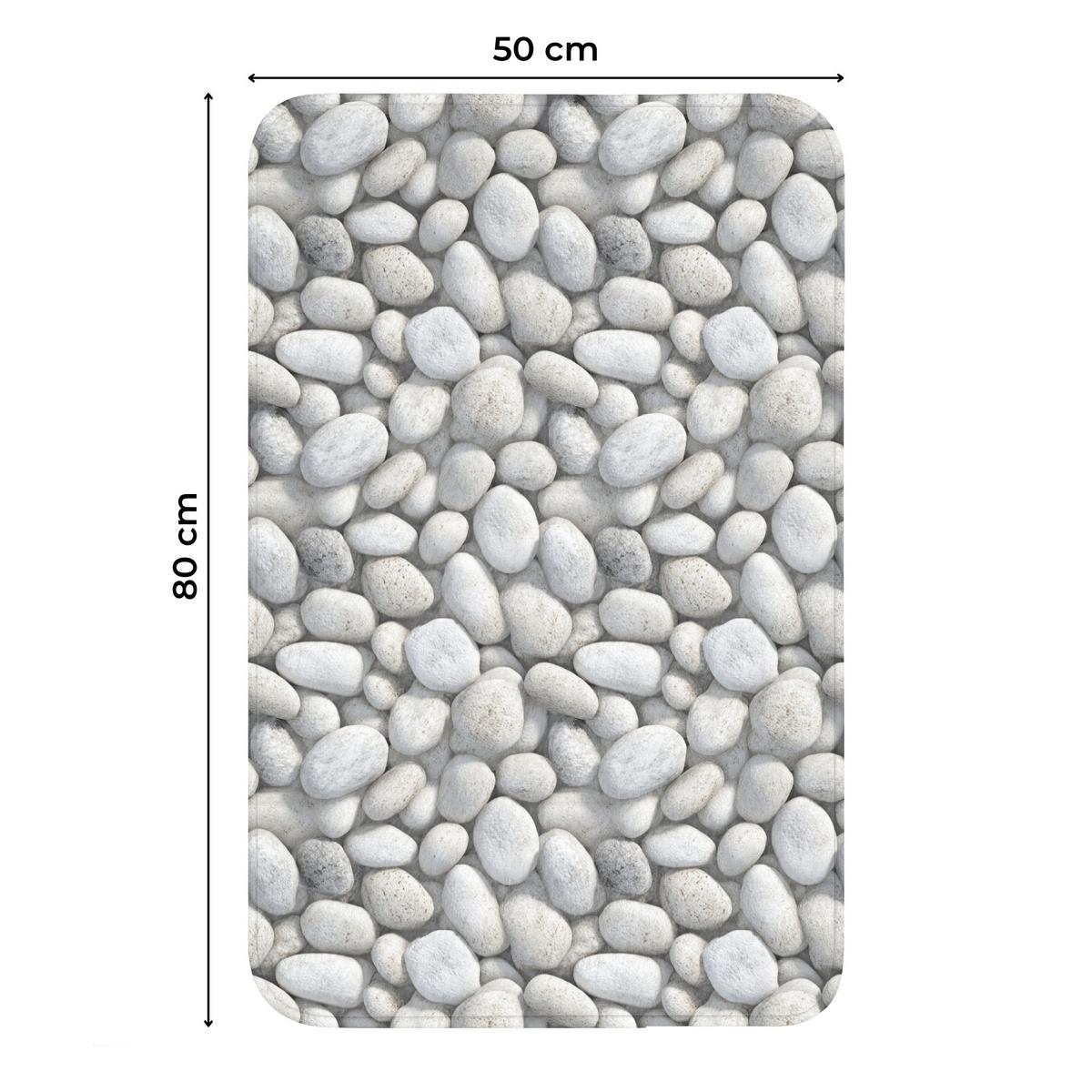 WC-VORLEGER Steine - Grau - Oval WC Teppich 50x80 cm - Hellgrau, Textil (50/1cm) - OnlyWow