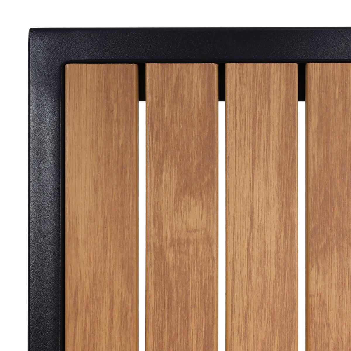 GARTENSTUHL+GARTENTISCH Schwarz, Braun - Schwarz/Braun, Kunststoff - MCW