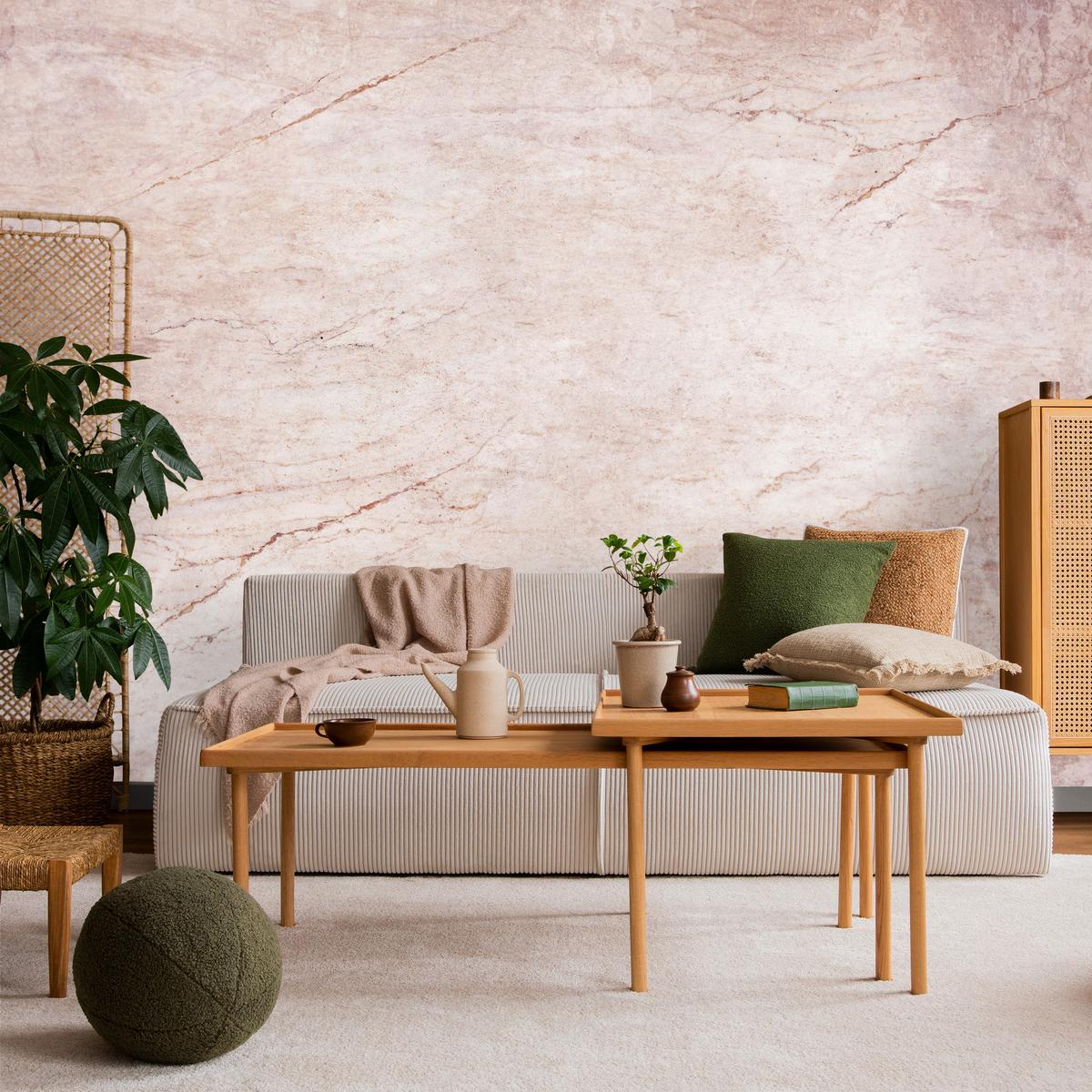 FOTOTAPETE für Wohnzimmer Beton Abstraktion 200x140 - Rosa, Papier (200/140cm) - Muralo