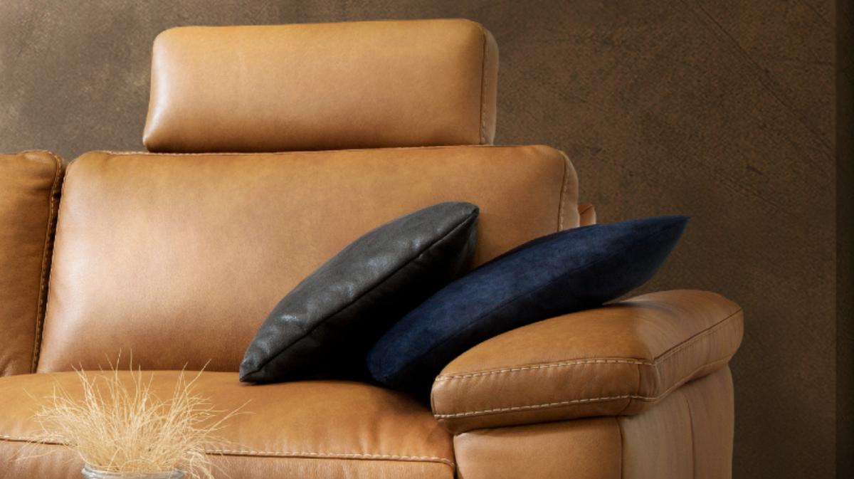 ECKSOFA MOTORISCHER RELAXFUNKTION LOLA Rotbraun Leder Relaxfunktion - Rotbraun/Cognac, Leder (233/178cm) - KAWOLA