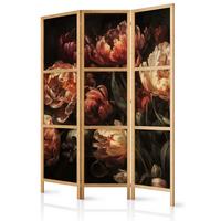 PARAVENT Japanischer 3-tlg 135x172 cm Bunte Blumen - Multicolor, Holz/Textil (135/172/3cm) - Muralo