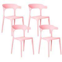 GARTENSTUHL 4er-Set Rosa Gubbio - Pink, Kunststoff (50/76/49cm) - Beliani