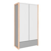SCHRANK 2 Türen Weiß und grau - Weiß, Holzwerkstoff (100/190/50cm) - Petits-meubles