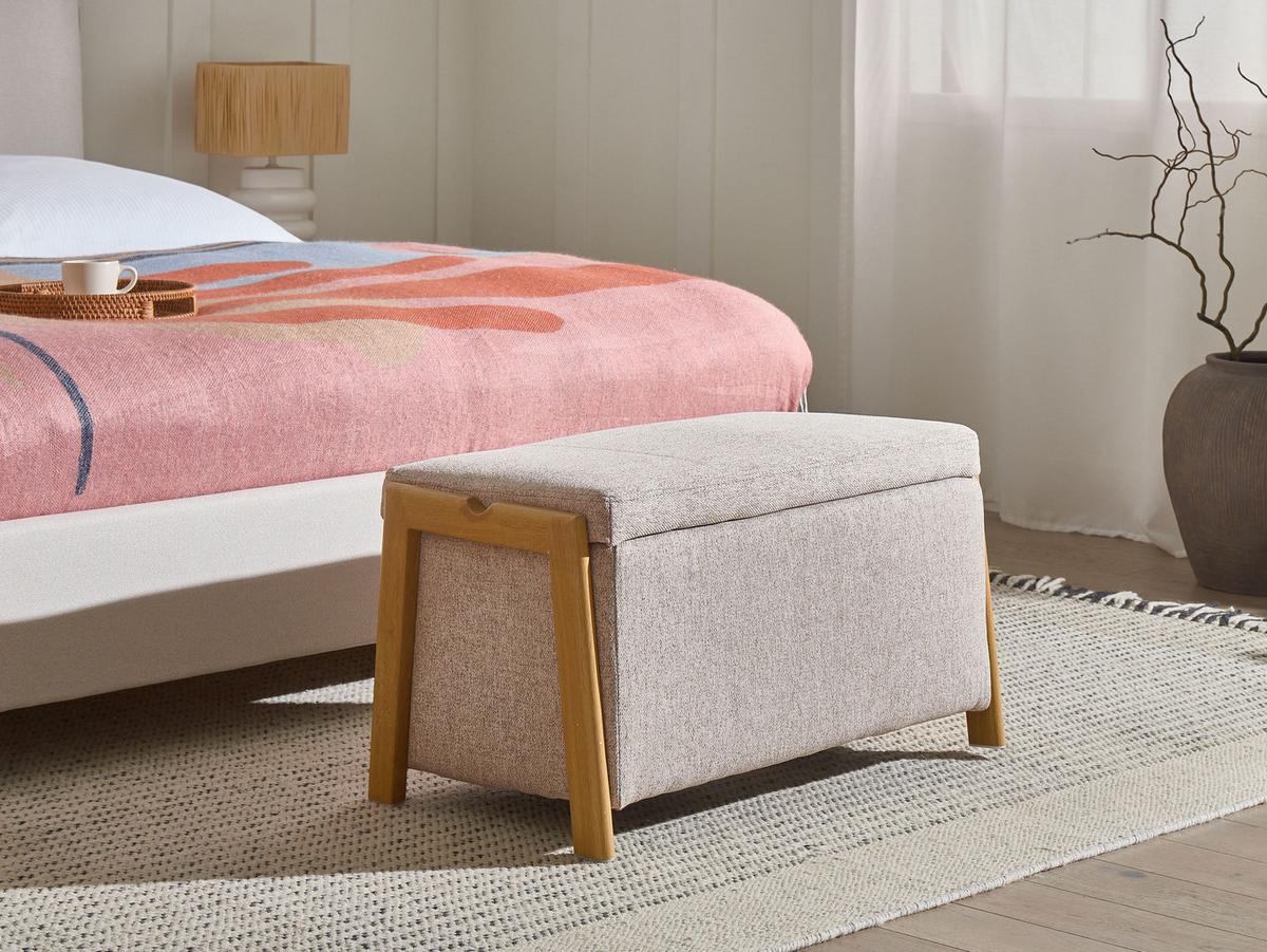 SITZBANK Braun Edland - Hellbraun, Textil (75/44/43cm) - Beliani