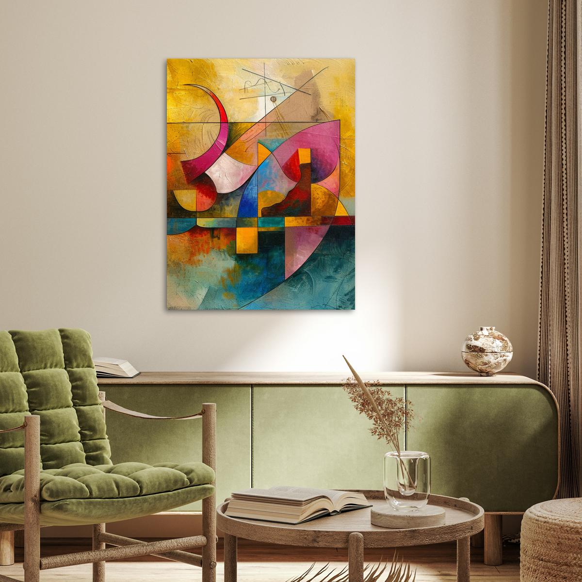 POSTER Kunst - Abstrakt - Modern Deko Wohnzimmer 60x80 cm - Gelb, Papier (60/80/0.1cm) - MuchoWow