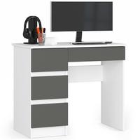 SCHREIBTISCH Weiß, Graphit Grau 77/90/50 - Weiß, Holzwerkstoff (120/53.6/77cm) - RAUMHIRSCH FURNITURE