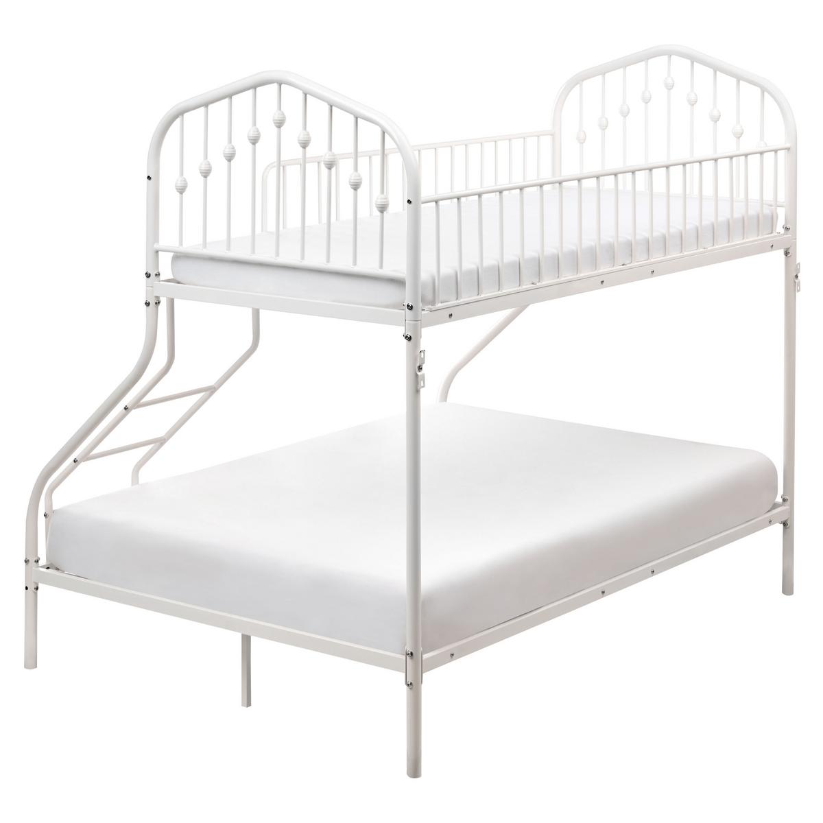 HOCHBETT Metall 90/140/200 cm Weiß Chamonix - Weiß, Metall (90/200cm) - Beliani