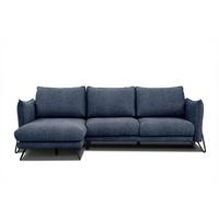 ECKSOFA HOSTEN 4-Sitzer, dunkelblau - Schwarz/Dunkelblau, Holzwerkstoff/Textil (158/269cm) - Wozimo