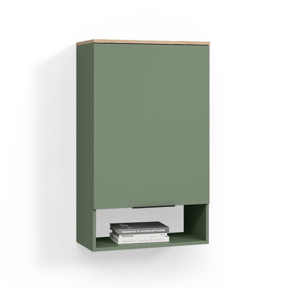 HÄNGESCHRANK Piave Grün 60 x 100 cm mit Tür - Grün, Holzwerkstoff (60/100/30cm) - Livinity®