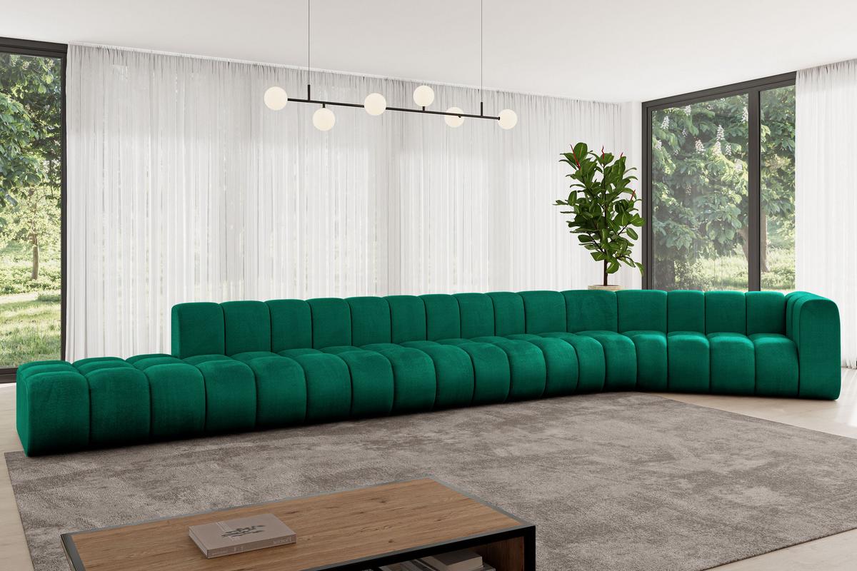 ECKSOFA modulares Sofa Tilmo-L3 - 581x194x70 cm Grün - Dunkelgrün, Holzwerkstoff/Textil (581/194cm) - ALTDECOR