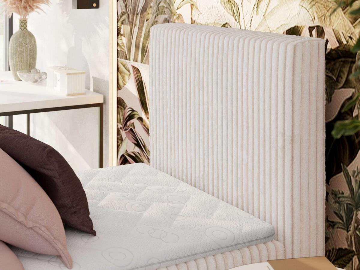 BOXBETT TILIANO 90/200 - Beige Cord - H4 - Visco Topper - Rechts - Beige, Textil (90/200cm) - MKS