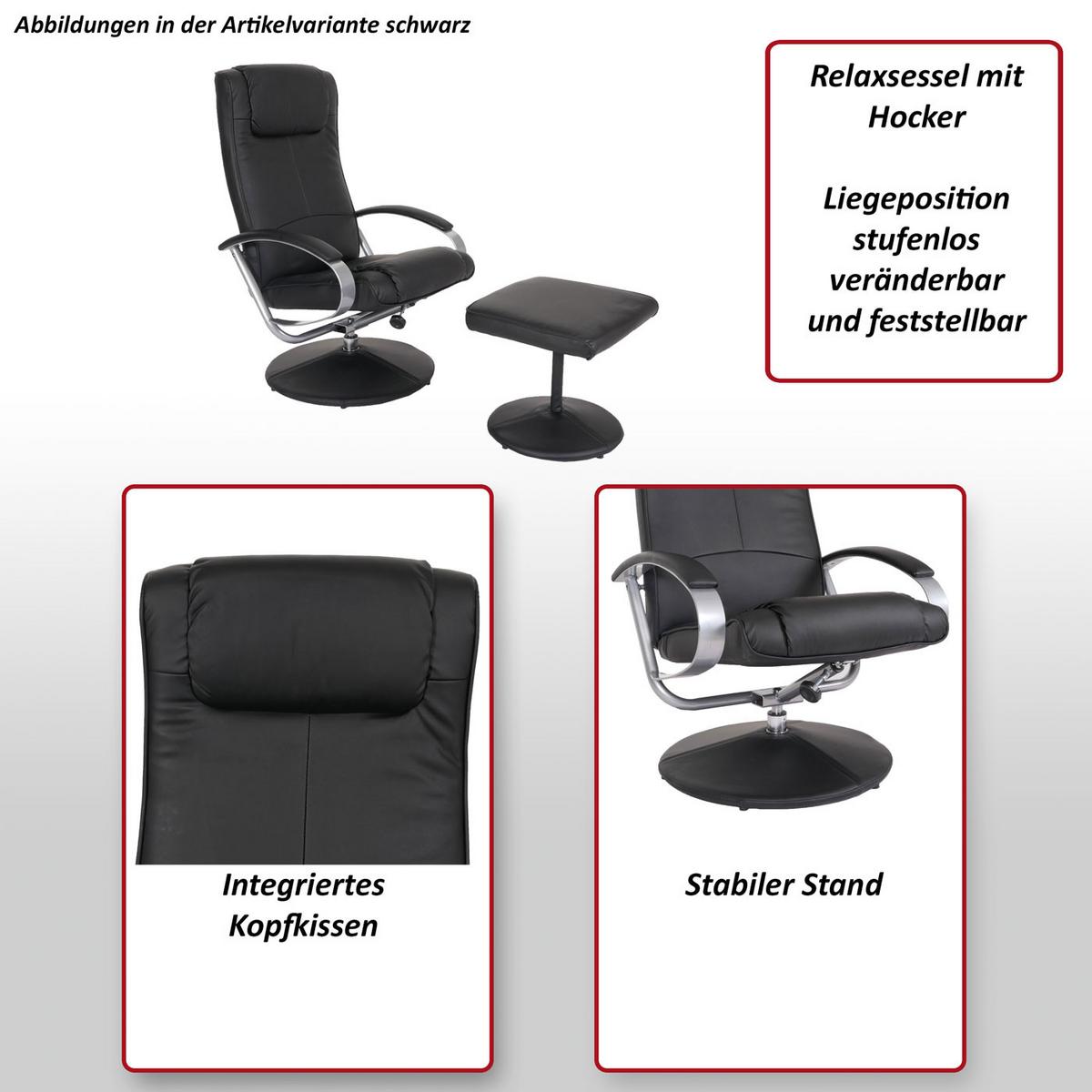 RELAXSESSEL MIT HOCKER Schwarz - Schwarz, Textil (68/101/83cm) - MCW