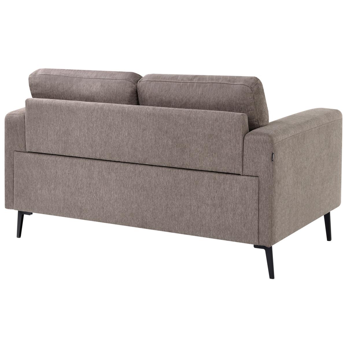 2-SITZER-SOFA Stoff Braun Lousto - Schwarz/Braun, Textil (156/85/65cm) - Beliani