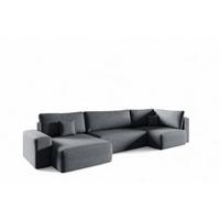 WOHNLANDSCHAFT Arona Xl - Dunkelgrau, Holzwerkstoff/Textil (148/70/397cm) - Fun Möbel