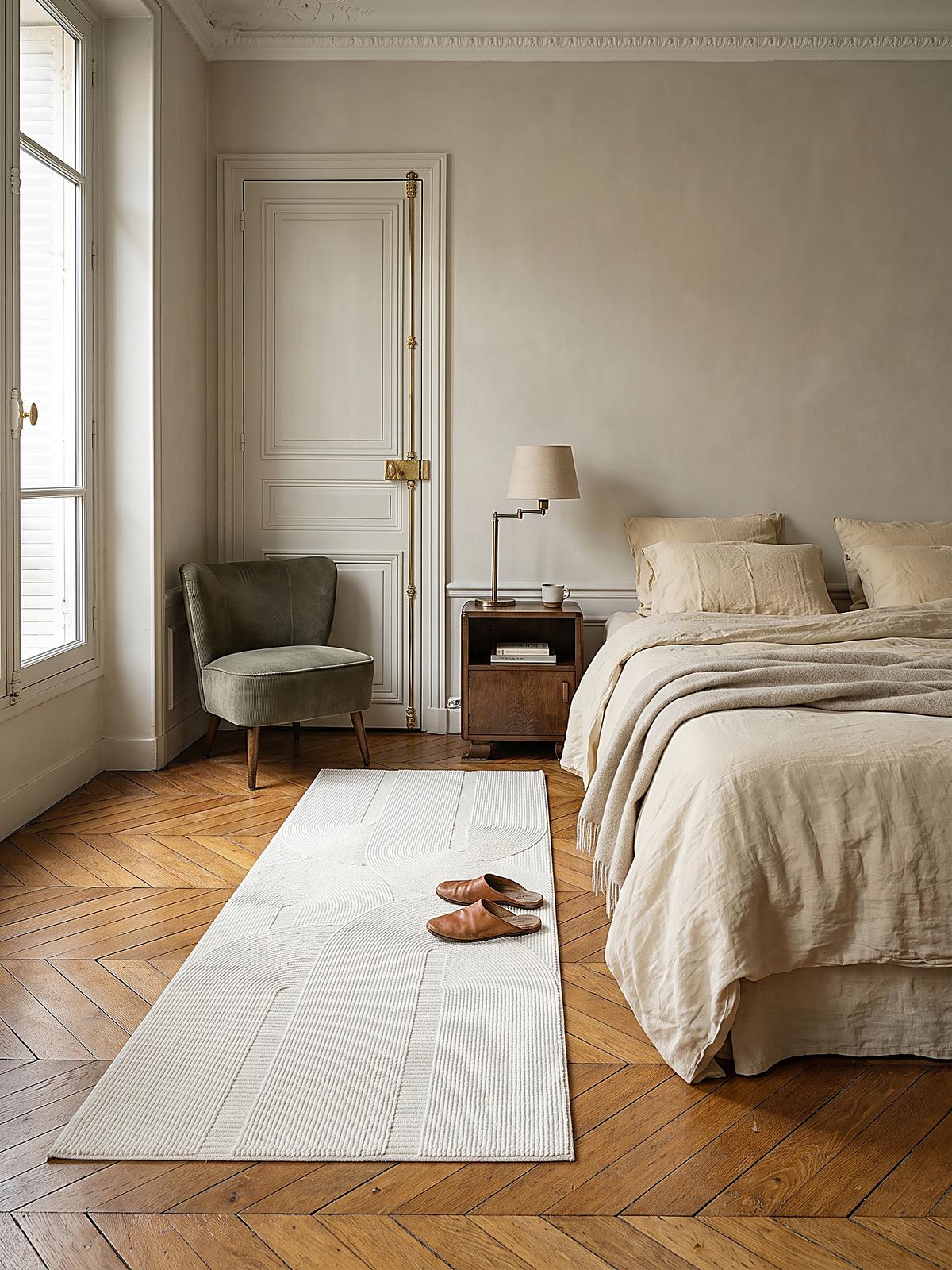 LÄUFER KASOS Waschbar Geometrisch Polyester Creme 80 x 300 cm - Beige, Textil (80/300cm) - KADIMA DESIGN