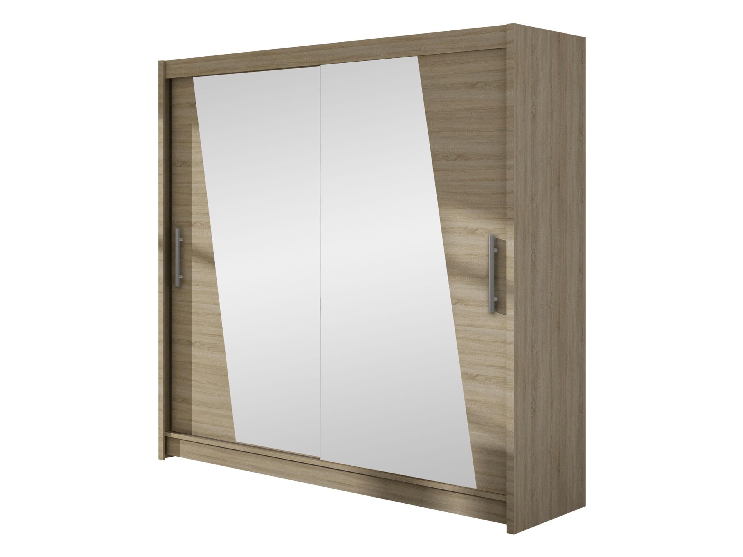KLEIDERSCHRANK London XIV - Silberfarben/Sonoma Eiche, Holzwerkstoff/Kunststoff (180/215/58cm) - MIRJAN24