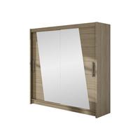 KLEIDERSCHRANK London XIV - Silberfarben/Sonoma Eiche, Holzwerkstoff/Kunststoff (180/215/58cm) - MIRJAN24