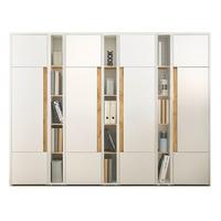 AKTENSCHRANK Set 7-teilig weiß matt, Eiche Wotan 260 x 200 cm, Schrank-Regal-Kombination mit 35 Fächern - Eichefarben/Eiche Wotan, Holzwerkstoff/Kunststoff (260/200/40cm) - Furn.Design