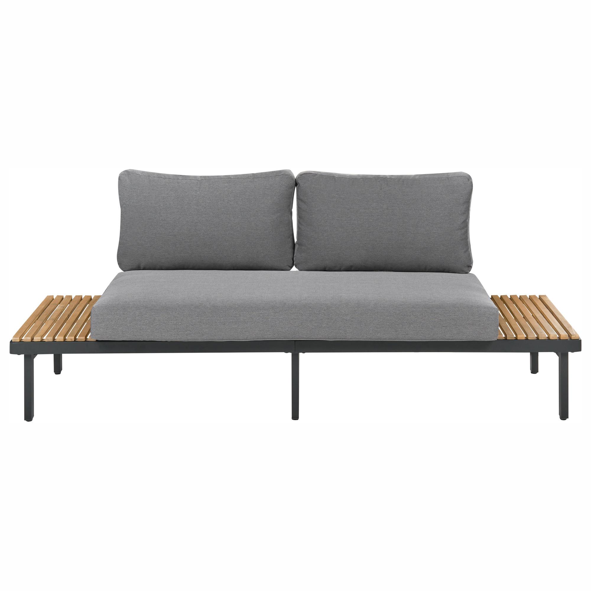 GARTENSOFA 2-Sitzer Akazienholz Dunkelgrau Fivizzano - Dunkelgrau/Braun, Holz (195/78/73cm) - Beliani